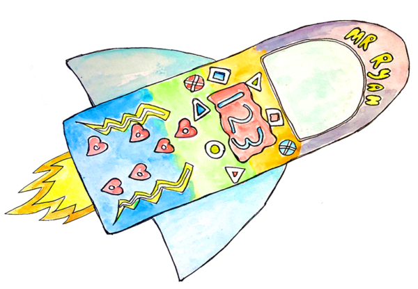 Water Color Rocketship