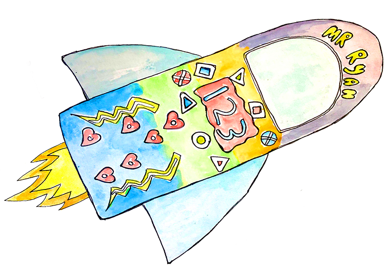 Water Color Rocketship