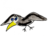 Watercolor Crow