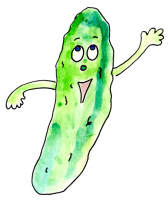 Watercolor Pickle Guy