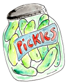 Watercolor Pickle Jar