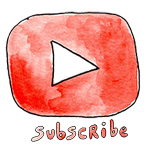 youtube subscribe button watercolor